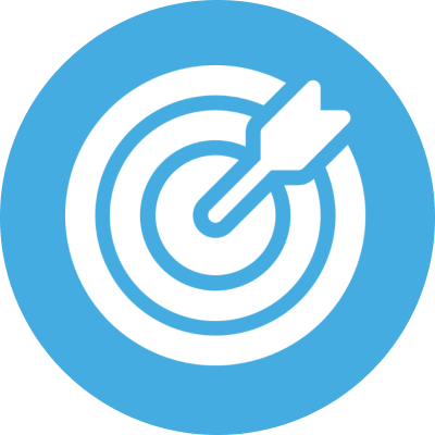 Target icon with dart in bullseye.